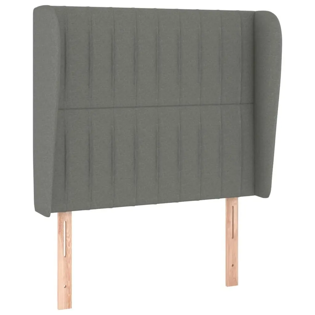 Headboard with Ears Dark Grey 83x23x118/128 cm Fabric 3118169