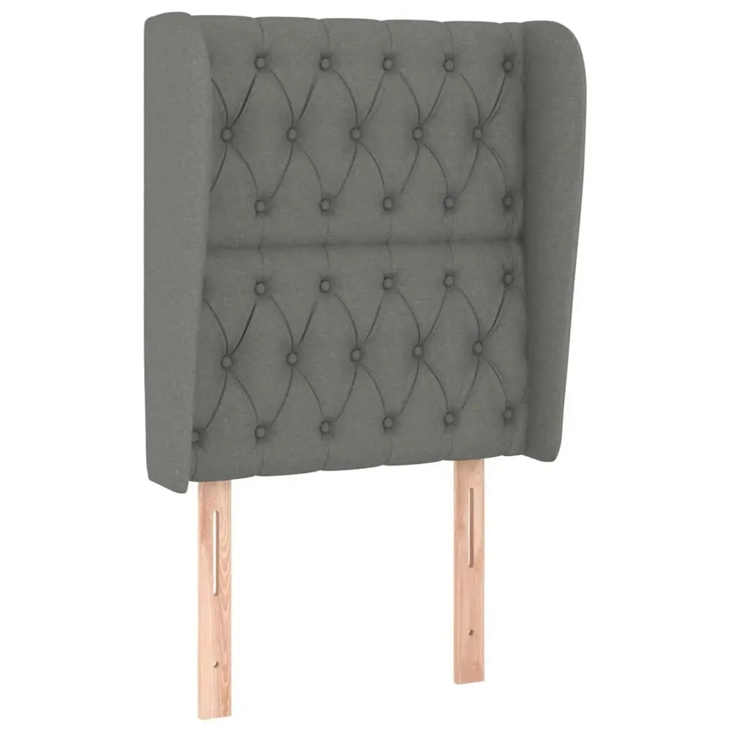 Headboard with Ears Dark Grey 83x23x118/128 cm Fabric 3118267