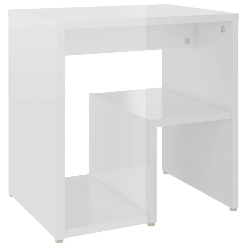 Bed Cabinet High Gloss White 40x30x40 cm Engineered Wood 806340