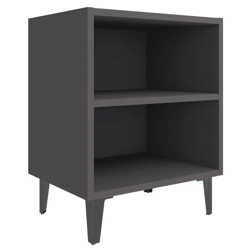 Bed Cabinet with Metal Legs Grey 40x30x50 cm 805801