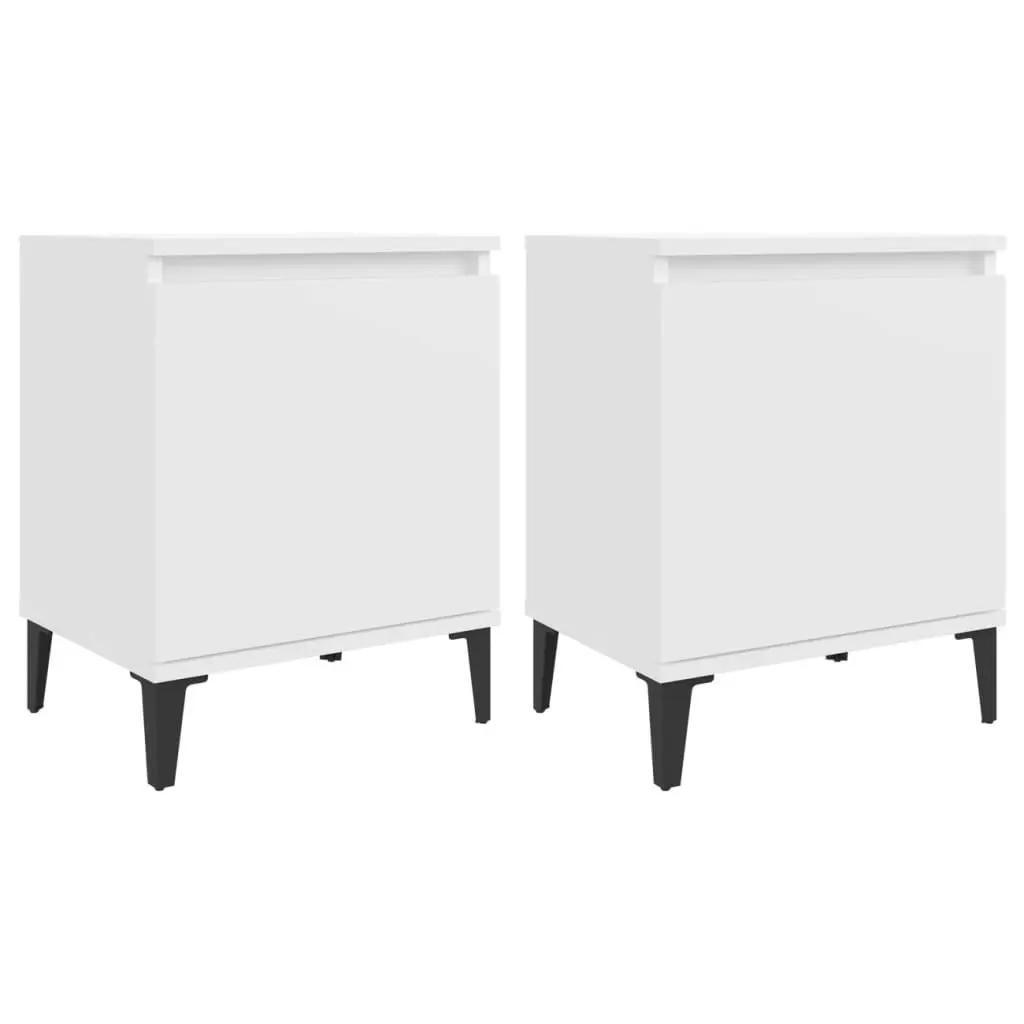 Bed Cabinet with Metal Legs White 40x30x50 cm 805834