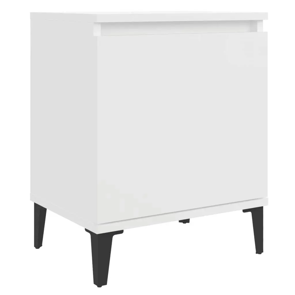 Bed Cabinet with Metal Legs White 40x30x50 cm 805833