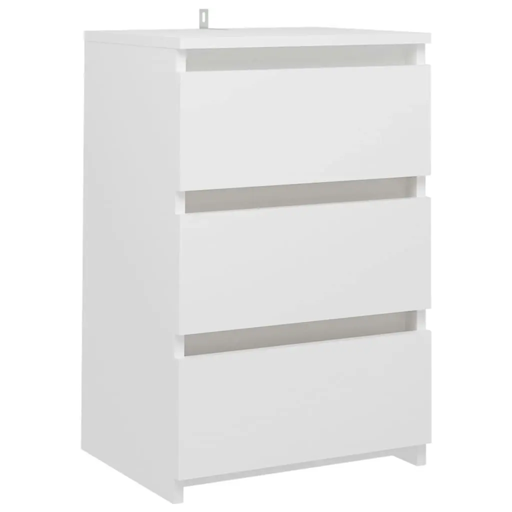 Bed Cabinet White 40x35x62.5 cm Engineered Wood 806211