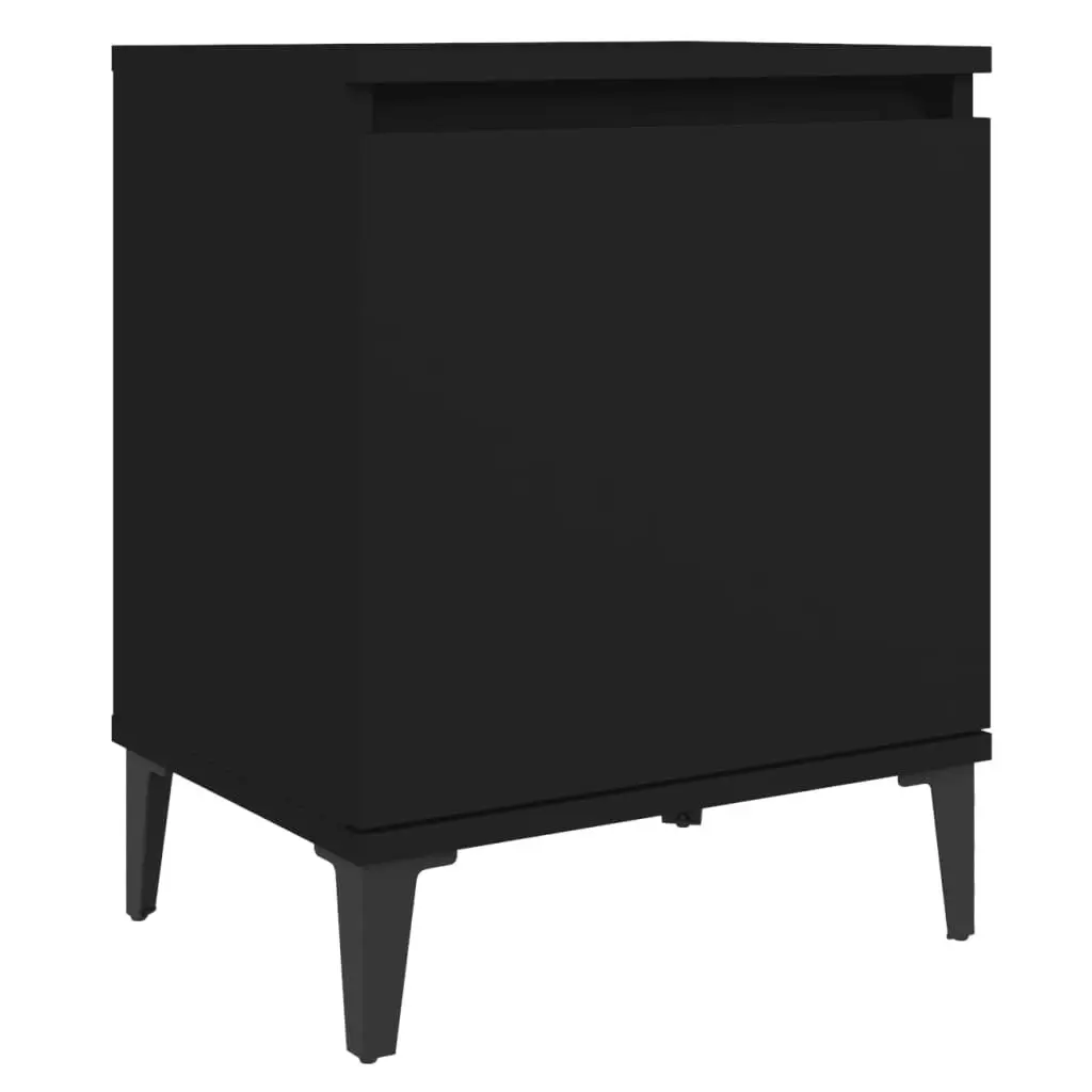 Bed Cabinet with Metal Legs Black 40x30x50 cm 805835