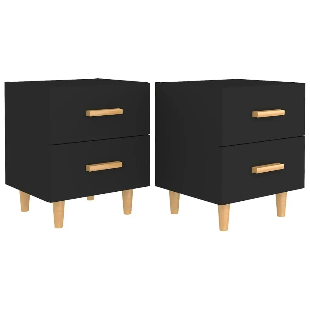 Bed Cabinets 2 pcs Black 40x35x47.5 cm 811973