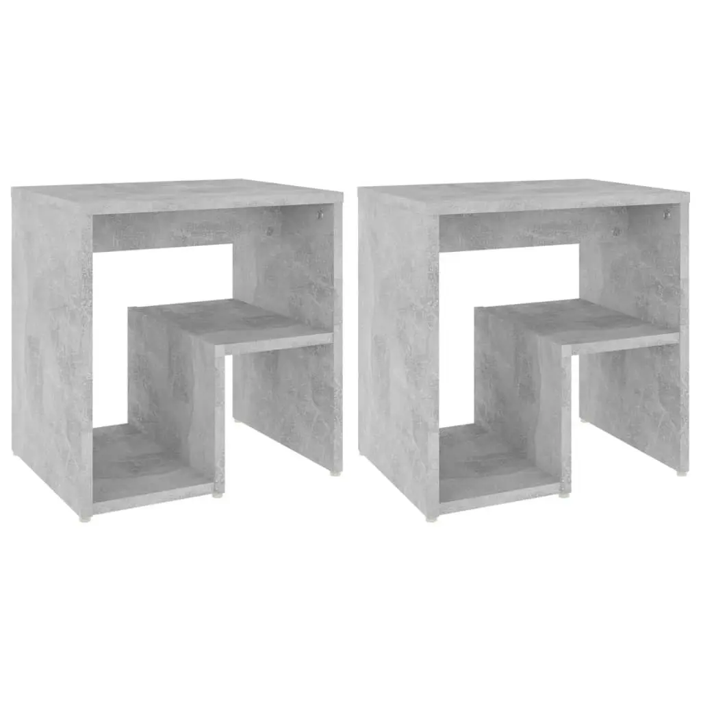 Bed Cabinets 2 pcs Concrete Grey 40x30x40 cm Engineered Wood 806337