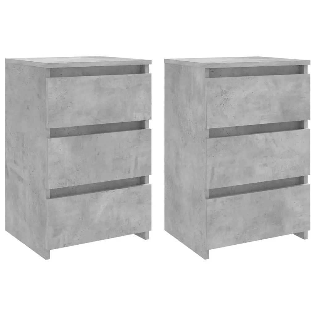 Bed Cabinets 2 pcs Concrete Grey 40x35x62.5 cm Engineered Wood 806220