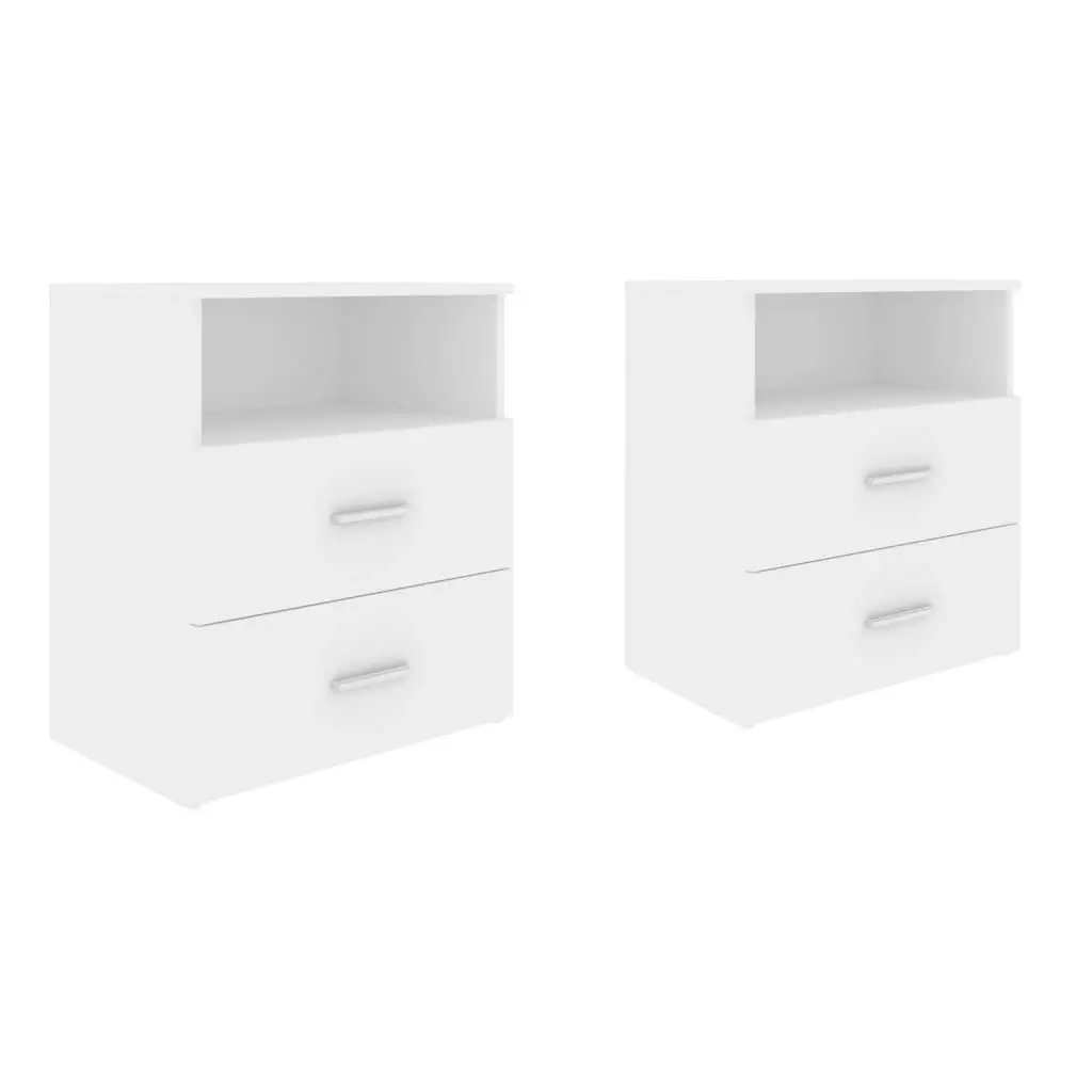 Bed Cabinets 2 pcs White 50x32x60 cm 803273