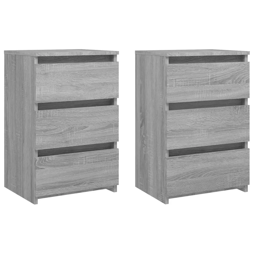 Bed Cabinets 2 pcs  Grey Sonoma 40x35x62.5 cm Engineered Wood 815174