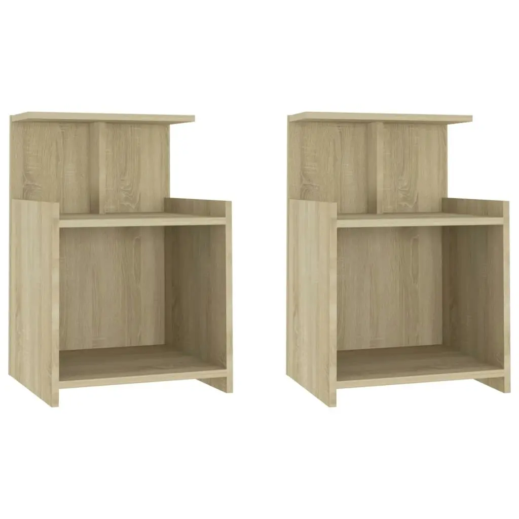 Bed Cabinets 2 pcs Sonoma Oak 40x35x60 cm Engineered Wood 806182