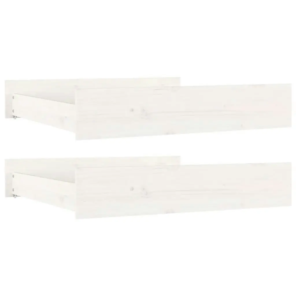 Bed Drawers 2 pcs White Solid Wood Pine 814980