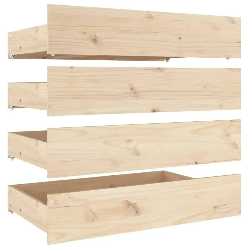 Bed Drawers 4 pcs Solid Wood Pine 814999