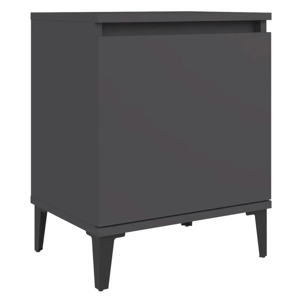 Bed Cabinet with Metal Legs Grey 40x30x50 cm 805837