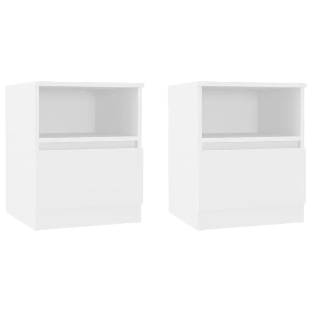 Bed Cabinets 2 pcs White 40x40x50 cm Engineered Wood 806158