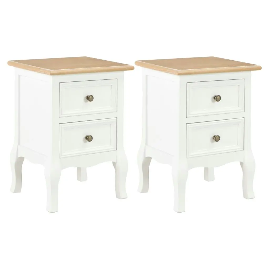 Bedside Cabinet 2 pcs White 35x30x49 cm MDF 280037