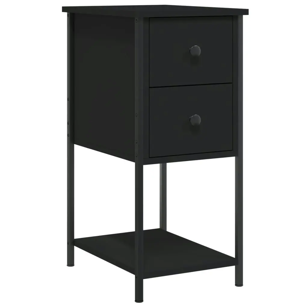 Bedside Cabinet Black 32x42x70 cm Engineered Wood 826093