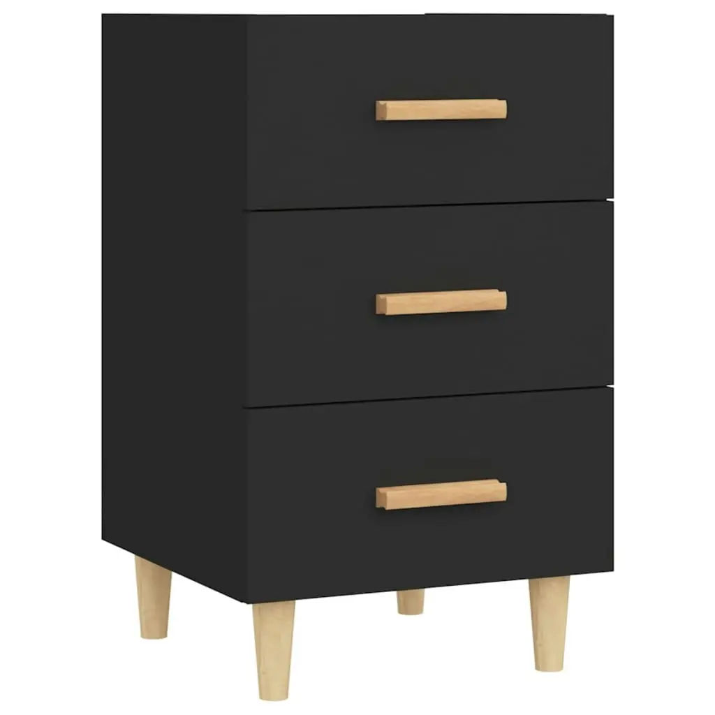 Bedside Cabinet Black 40x40x66 cm Engineered Wood 812079