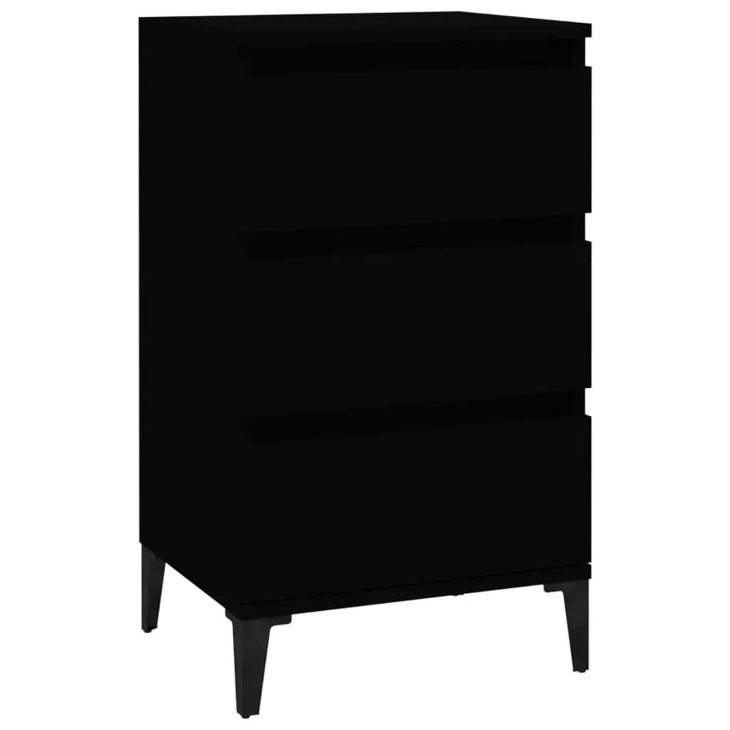 Bedside Cabinet Black 40x35x70 cm Engineered Wood 819669