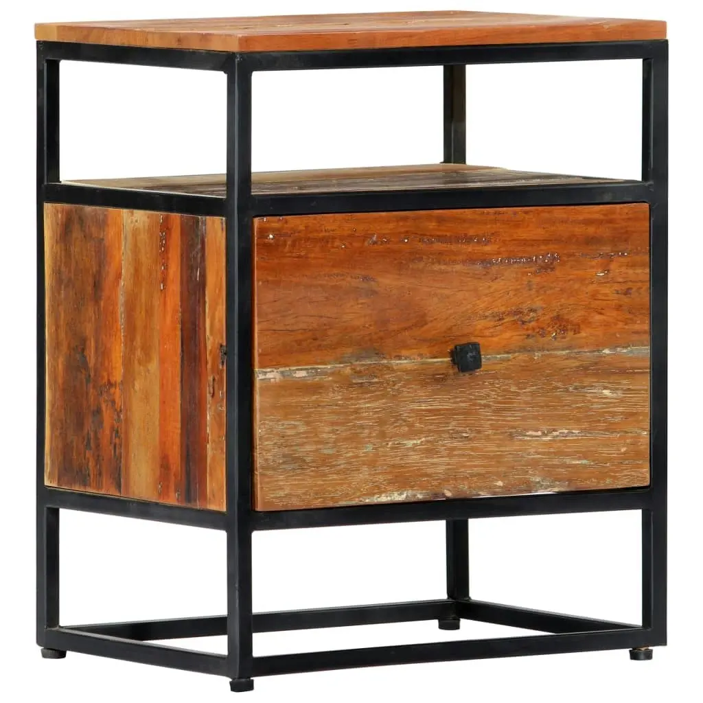 Bedside Cabinet 40x30x50 cm Solid Reclaimed Wood and Steel 282725