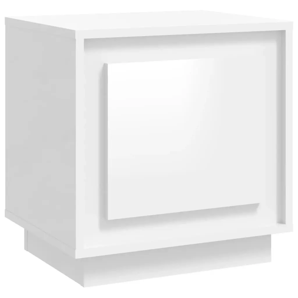 Bedside Cabinet High Gloss White 44x35x45 cm Engineered Wood 819840