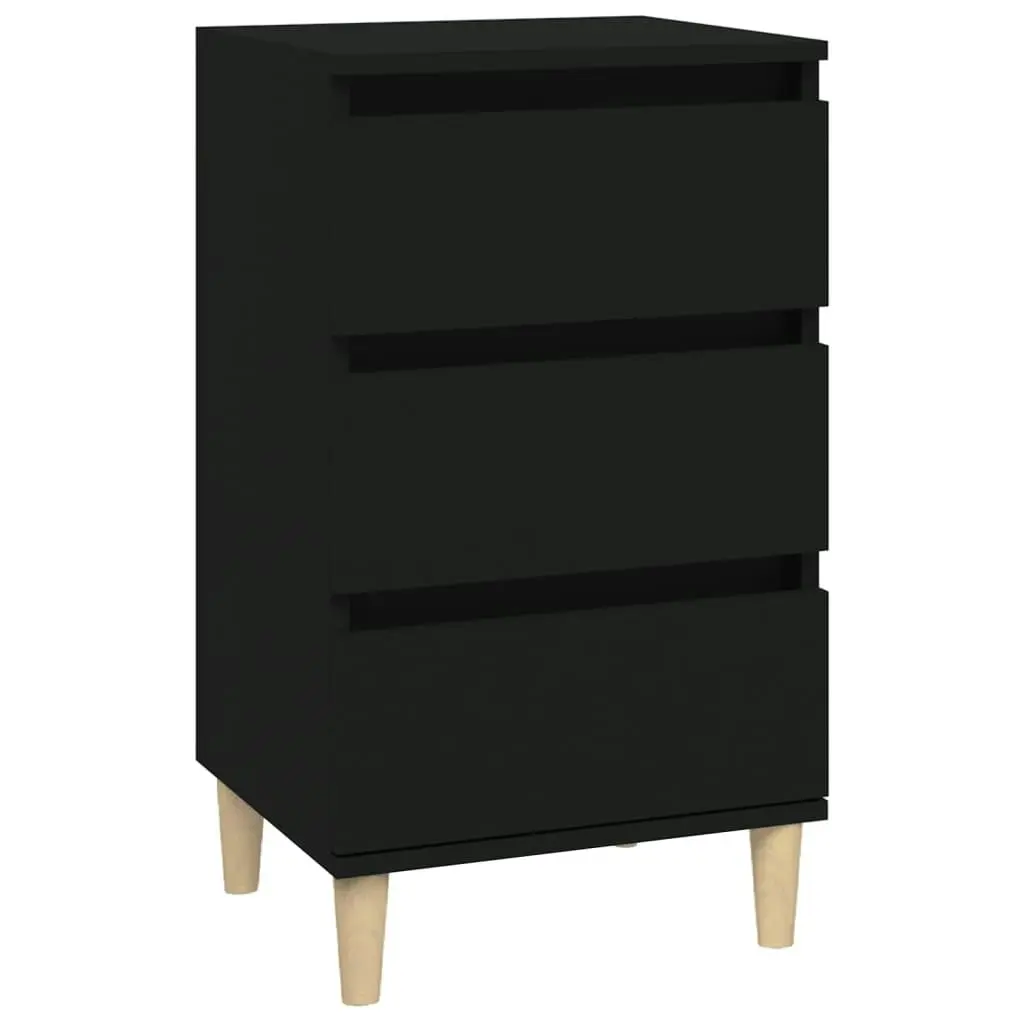 Bedside Cabinet Black 40x35x70 cm Engineered Wood 819661