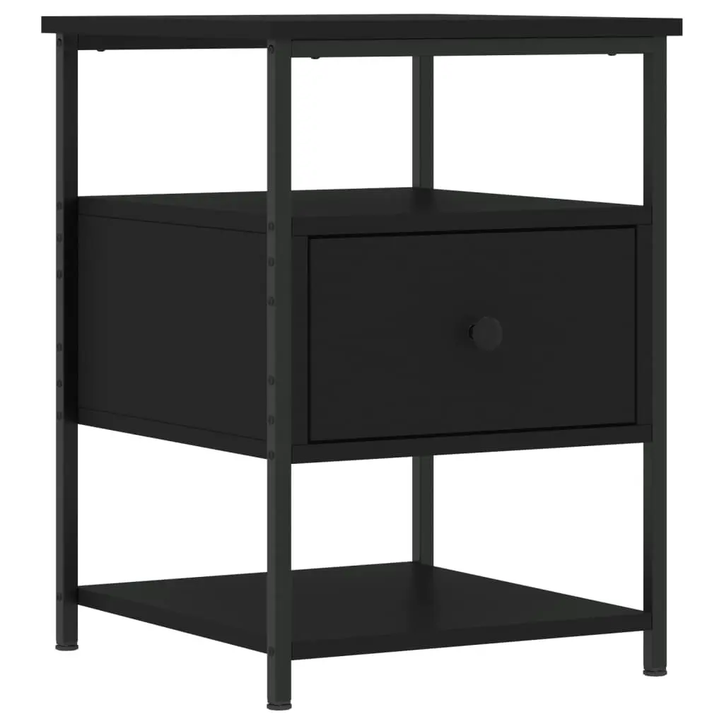 Bedside Cabinet Black 40x42x56 cm Engineered Wood 826023