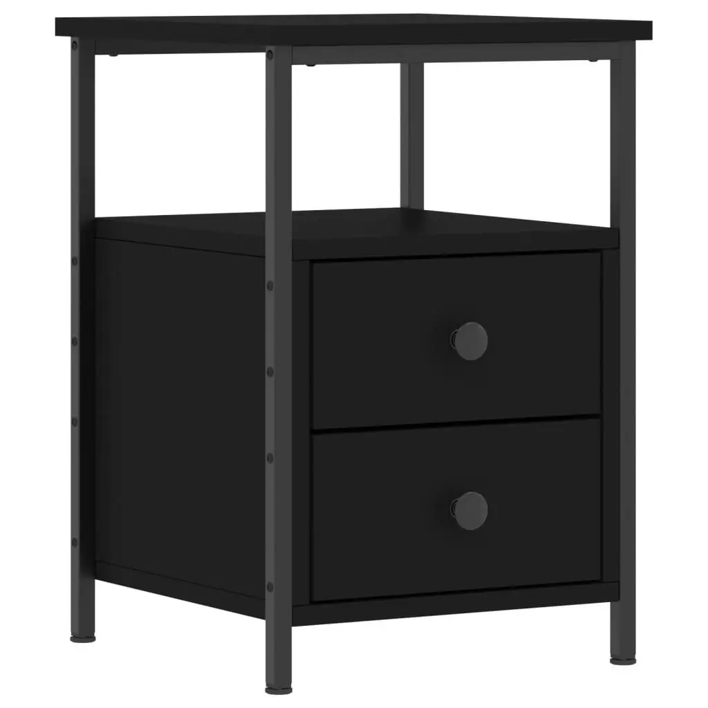 Bedside Cabinet Black 34x35.5x50 cm Engineered Wood 826013