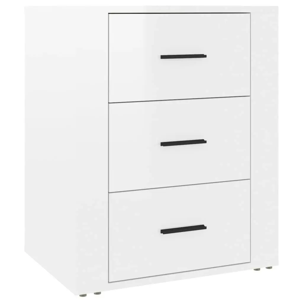 Bedside Cabinet High Gloss White 50x36x60 cm Engineered Wood 816714