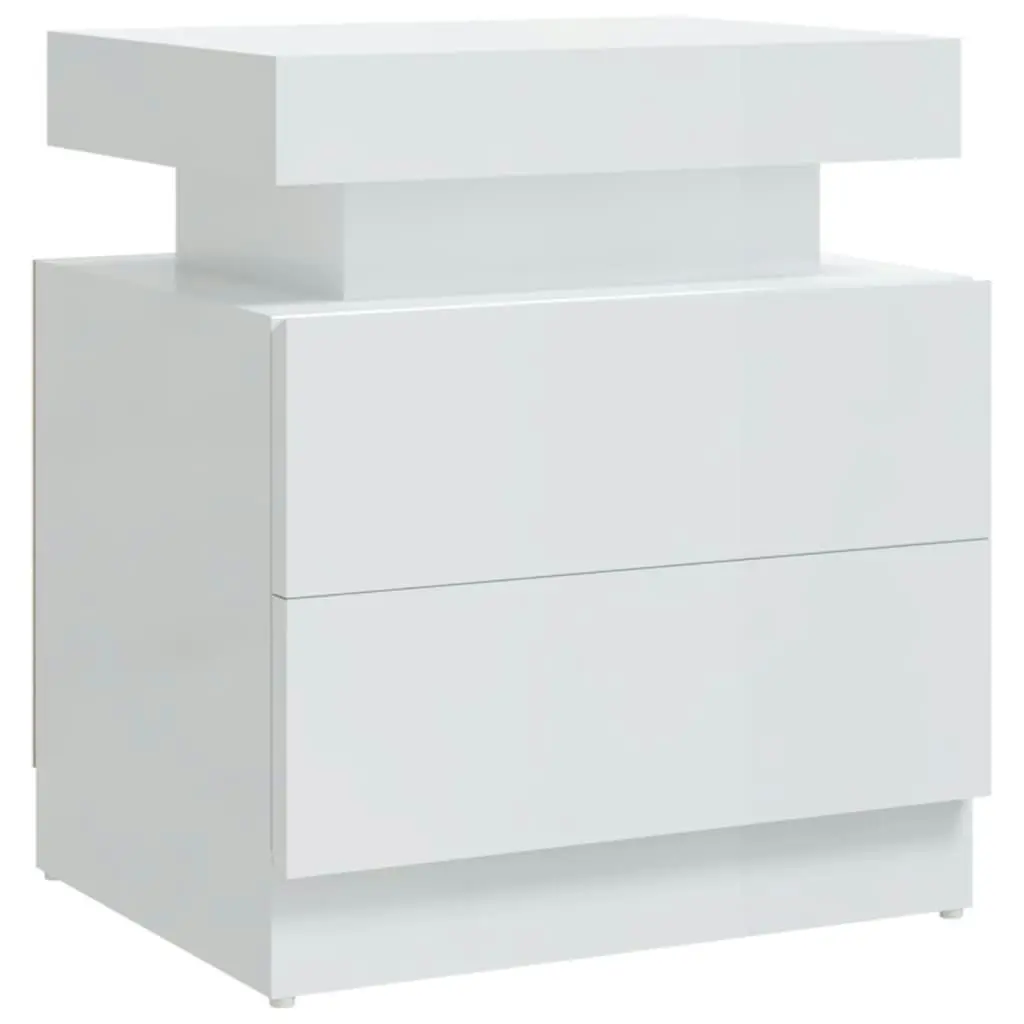 Bedside Cabinet High Gloss White 45x35x52 cm Engineered Wood 326855