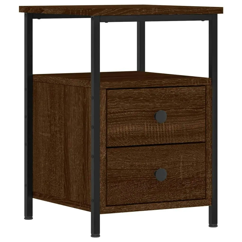 Bedside Cabinet Brown Oak 34x35.5x50 cm Engineered Wood 826021