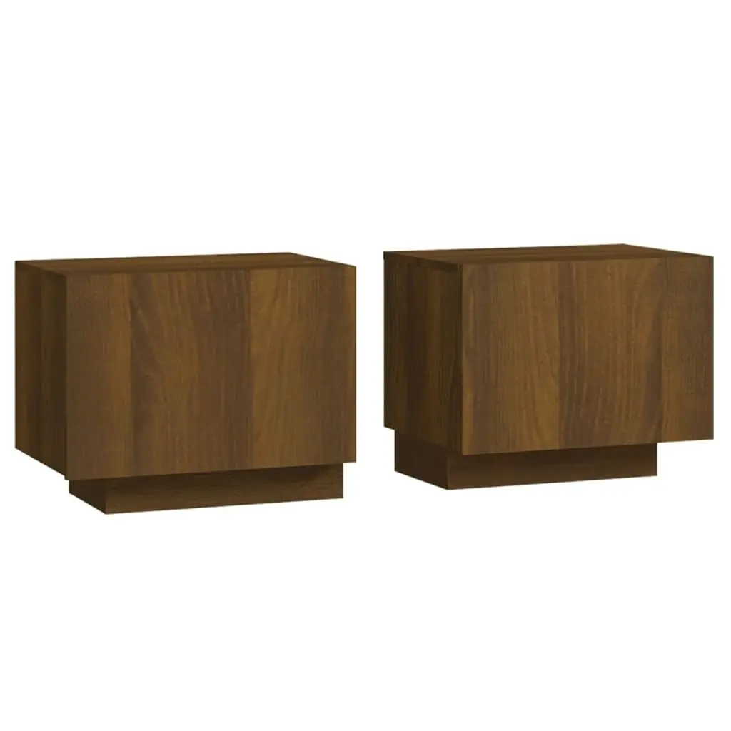 Bedside Cabinet Brown Oak 100x35x40 cm Engineered Wood 3152834