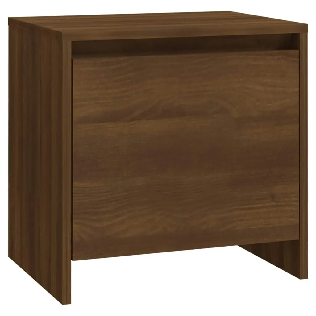 Bedside Cabinet Brown Oak 45x34x44.5cm Engineered Wood 813048