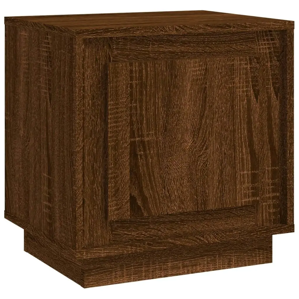 Bedside Cabinet Brown Oak 44x35x45 cm Engineered Wood 819850