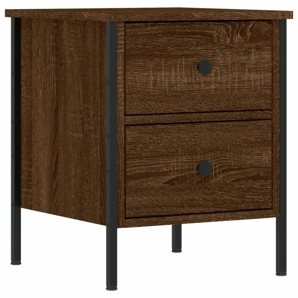 Bedside Cabinet Brown Oak 40x42x50 cm Engineered Wood 825991