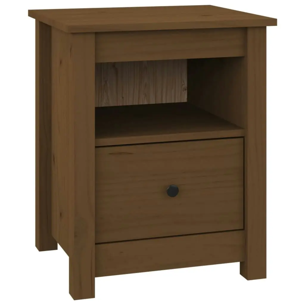 Bedside Cabinet Honey Brown 40x35x49 cm Solid Wood Pine 813715