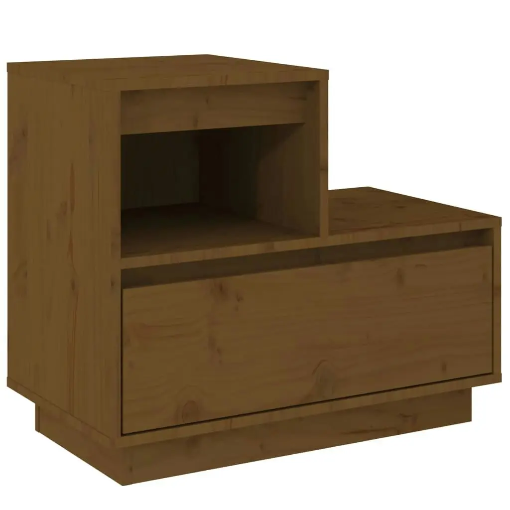 Bedside Cabinet Honey Brown 60x34x51 cm Solid Wood Pine 814380