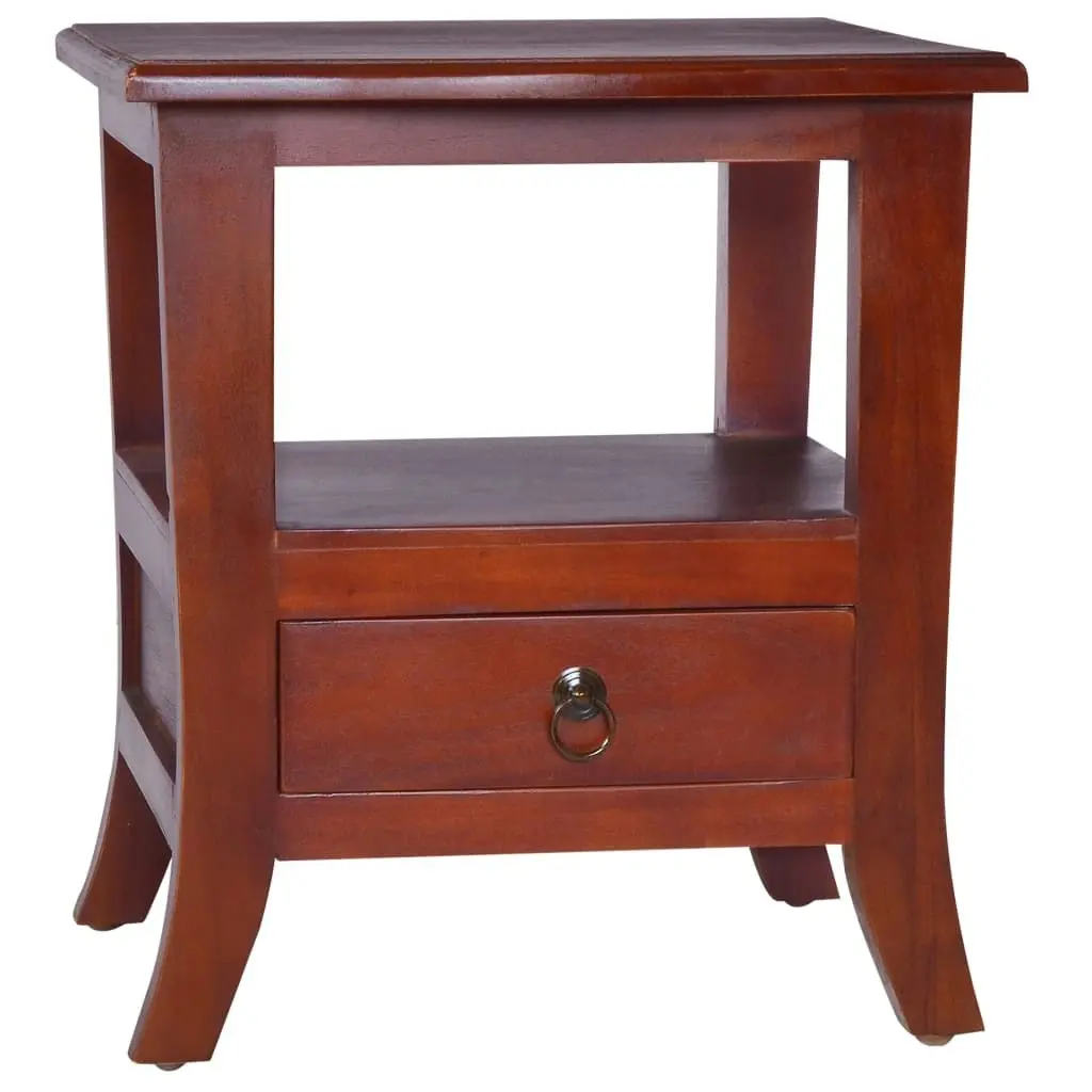 Bedside Cabinet Classical Brown Solid Mahogany Wood 288862