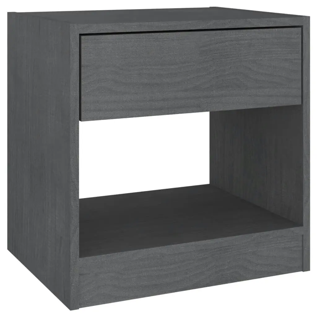 Bedside Cabinet Grey 40x31x40 cm Solid Pinewood 808067