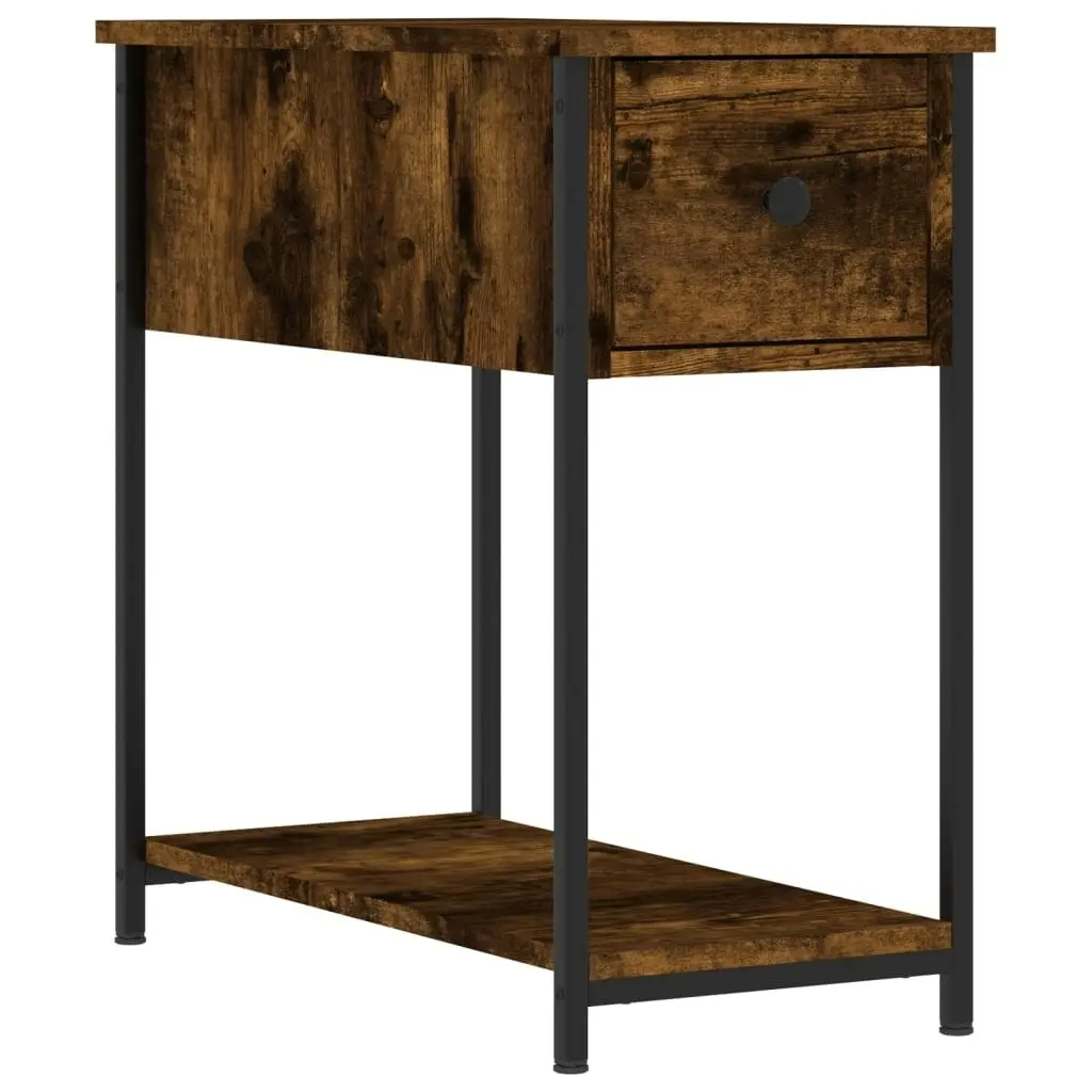 Bedside Cabinet Smoked Oak 30x60x60 cm Engineered Wood 826057