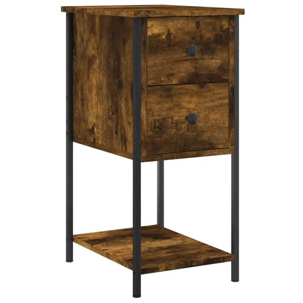 Bedside Cabinet Smoked Oak 32x42x70 cm Engineered Wood 826097