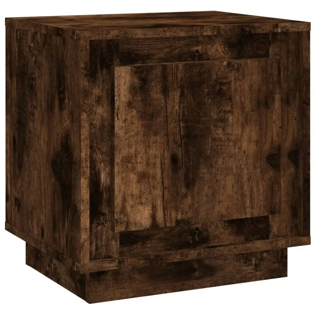 Bedside Cabinet Smoked Oak 44x35x45 cm Engineered Wood 819846