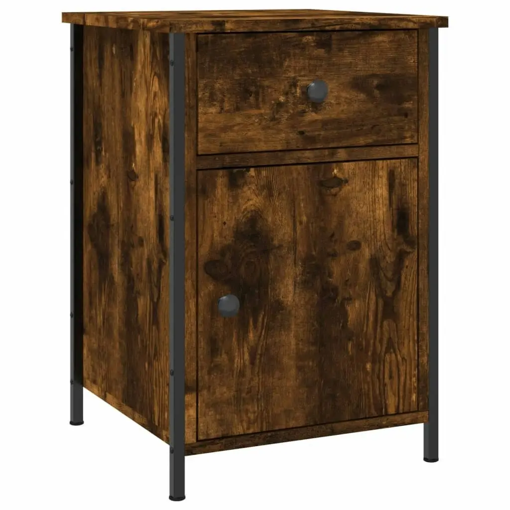 Bedside Cabinet Smoked Oak 40x42x60 cm Engineered Wood 825907