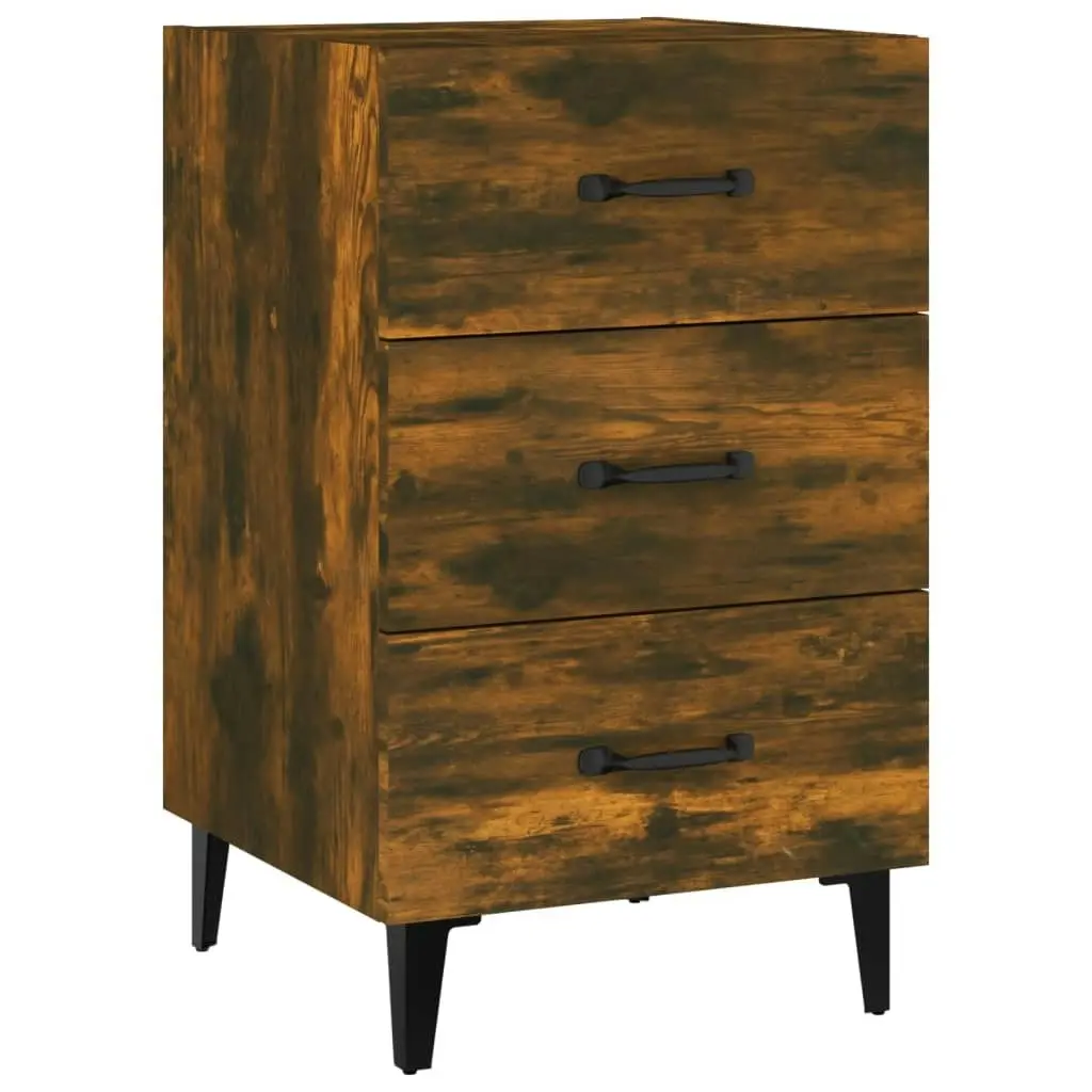 Bedside Cabinet Smoked Oak 40x40x66 cm Engineered Wood 817324