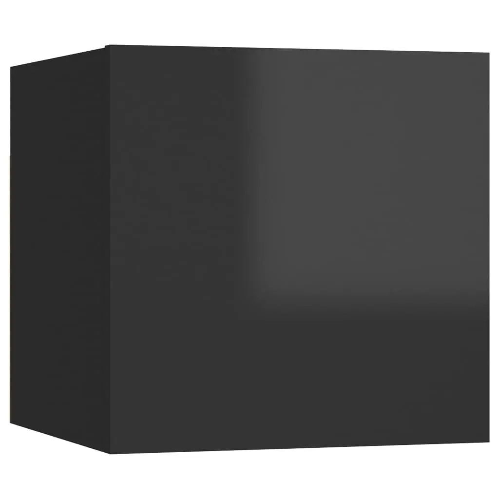 Bedside Cabinet High Gloss Black 30.5x30x30 cm Engineered Wood 3079727