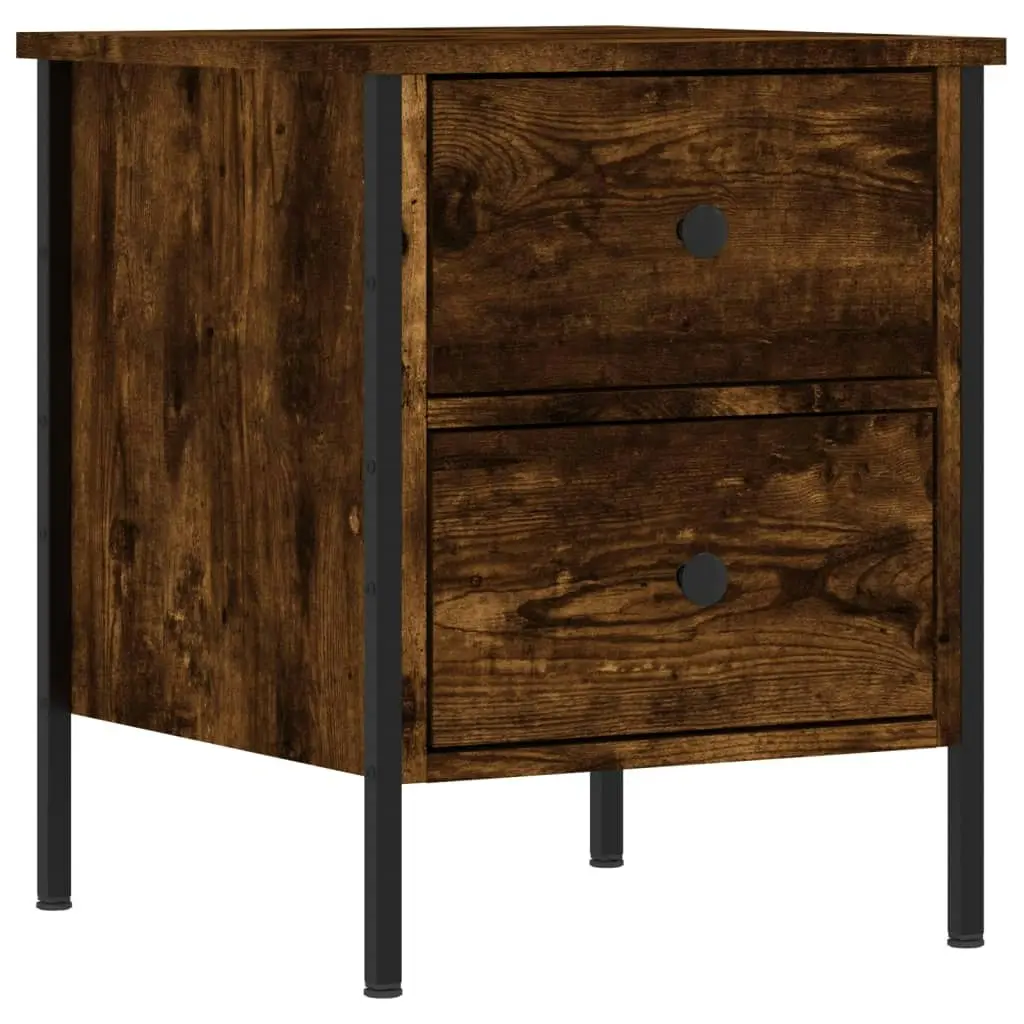 Bedside Cabinet Smoked Oak 40x42x50 cm Engineered Wood 825987