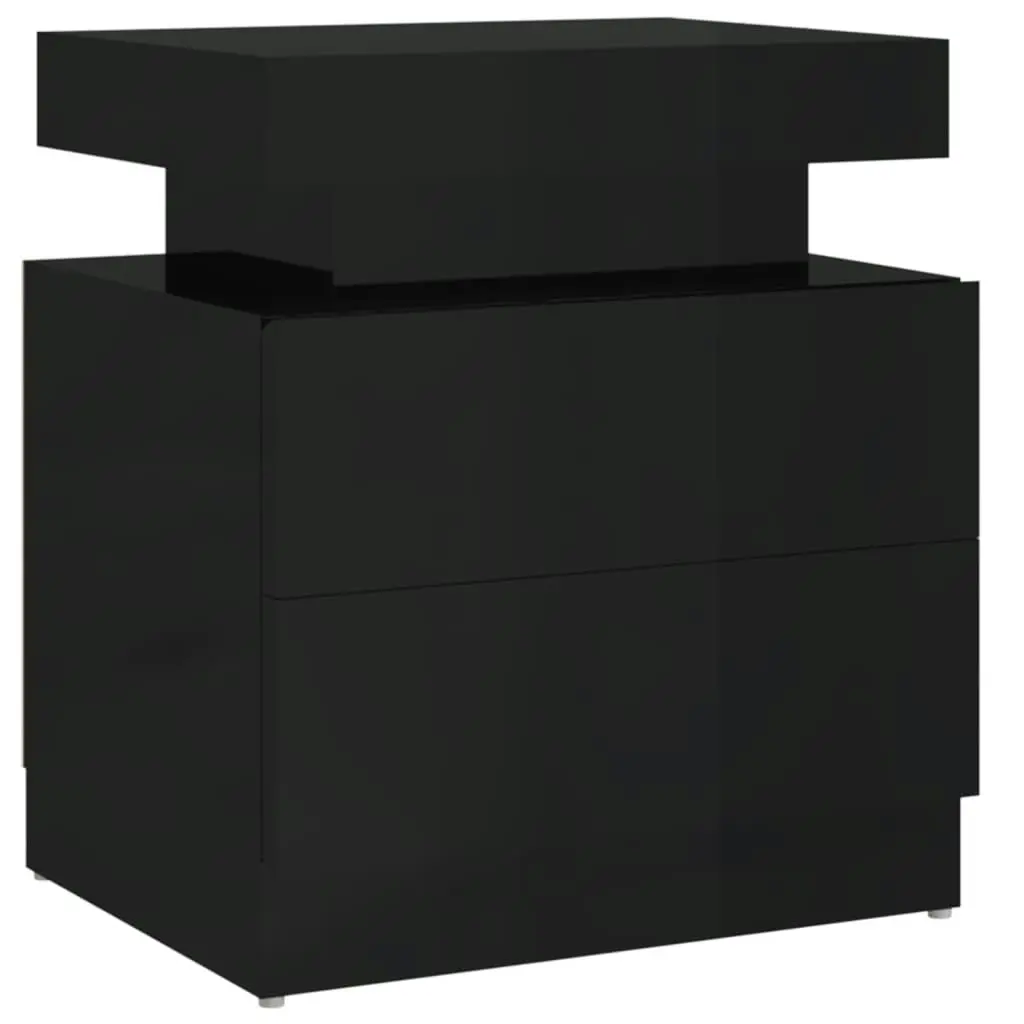 Bedside Cabinet High Gloss Black 45x35x52 cm Engineered Wood 326856