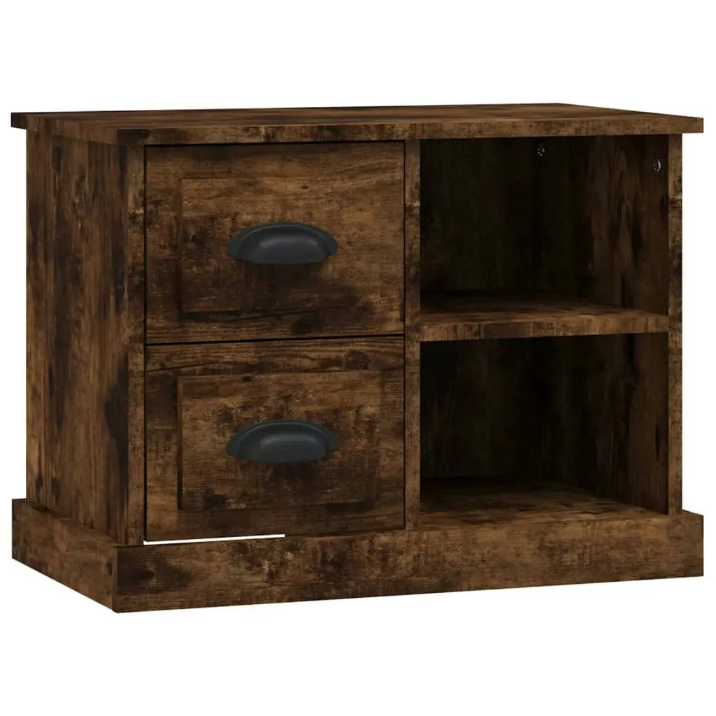 Bedside Cabinet Smoked Oak 60x35.5x45 cm 816373