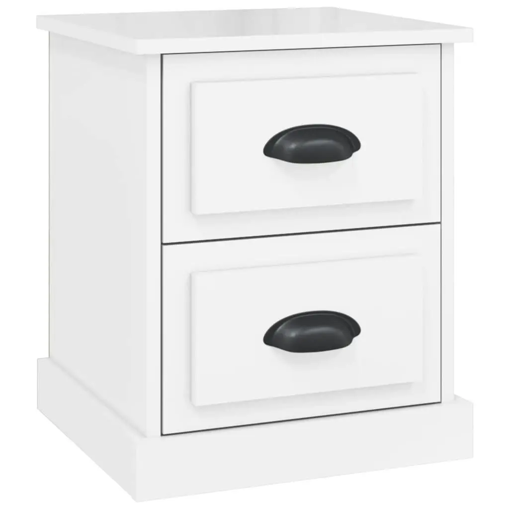 Bedside Cabinet High Gloss White 39x39x47.5 cm Engineered Wood 816148