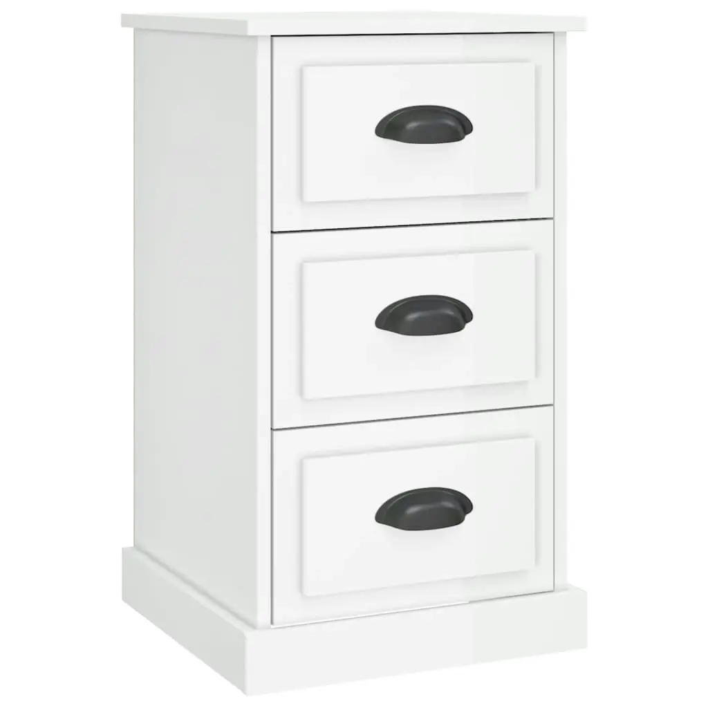 Bedside Cabinet High Gloss White 39x39x67 cm Engineered Wood 816162