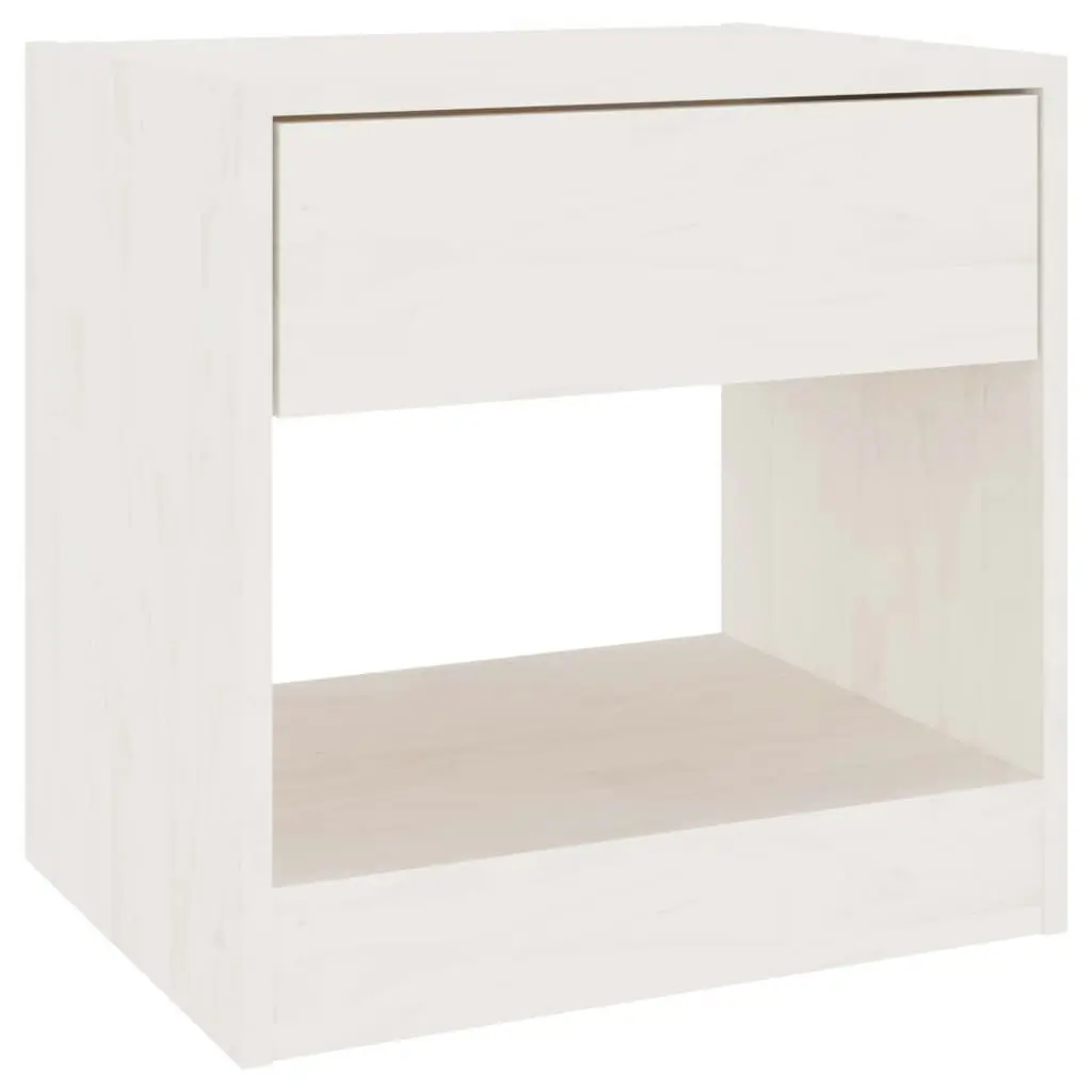 Bedside Cabinet White 40x31x40 cm Solid Pinewood 808065